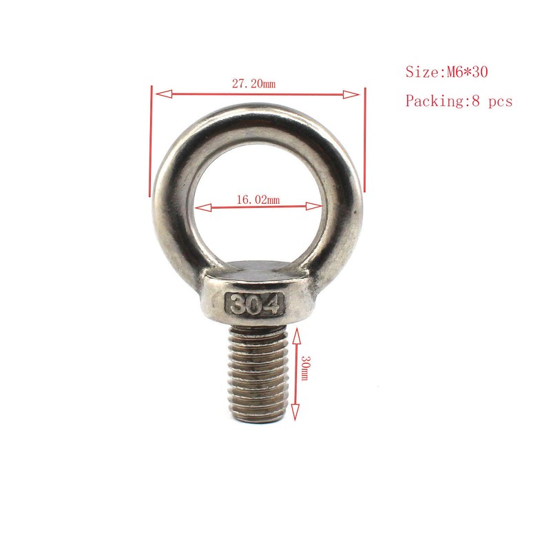 304 Stainless Steel M6 Lifting Rigging Ring Shape with Extended