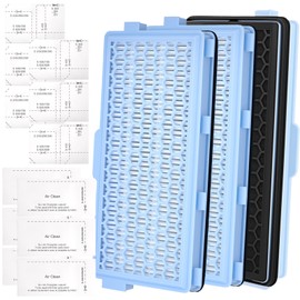 For Miele Airclean 50 HEPA Filter, Compact C1 C2, Complete C2 C3, S8340, S4000-S8999, Replaces SF-HA 50, SF-AA 50, Compatible with Miele Vacuum Cleaner, 3 Pack Filter with 6 Motor Protection Filters