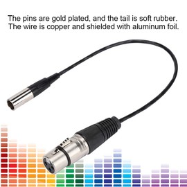 AWEHIRU Mini XLR 3pin Male to XLR 3pin Female Aluminum Foil Shielded Copper Wire Audio Cable，Shielded and Balanced Microphone Cable for Most Demanding Studio/Broadcast Use