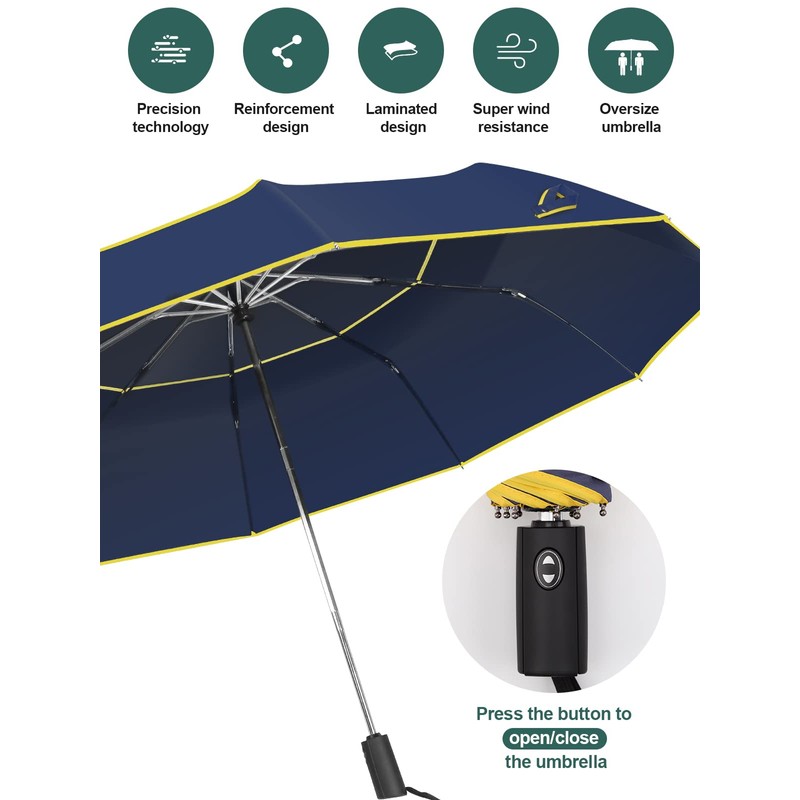 Kalolary 62 Inch Golf Umbrella Automatic Open Windproof Compact Large