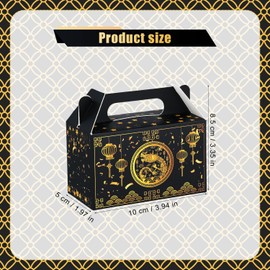 PEUTIER 36pcs Chinese New Year Party Favor Boxes, 2024 Happy New Year Gift Boxes Candy Treat Cookie Goodie Wrap Boxes New Year's Eve Party Supplies with Fu Chinese Character and Classic Pattern