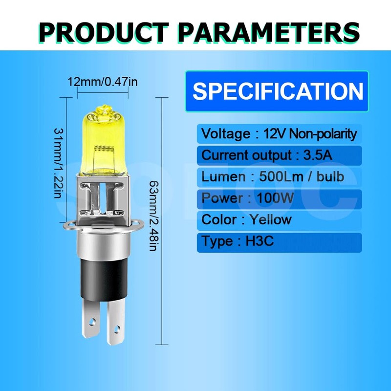 SOFOC H3C Automotive Front Fog Headlights Auxiliary Headlights Strong Penetration
