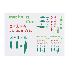 4 x 'Maths Is Fun' Temporary Tattoos - Water Resistant, Skin-Safe, Non-Toxic Transfers, Mixed Sizes (TO00071140)