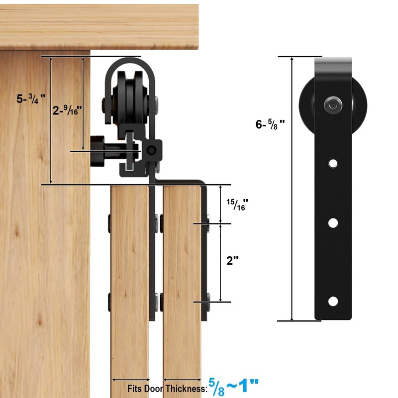 FLYVLIEG 4FT Mini Bypass Barn Door Hardware Kit for 2