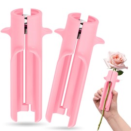 Lasnten 2 Pcs Rose Thorn Stripper Tool Thorn Remover for Roses Leaf Stripper Tool Flower Stem Cleaner Cutter for Women Mother Gift Home Flower Shop Gardening Floral Arrangement (Pink)