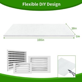 Air Vent Filters 20x100 Inch,Electrostatic Filter Media,Cut-to-Size Air Filter Material for Home Floor, Grilles, Ceiling, HVAC Furnace Vents