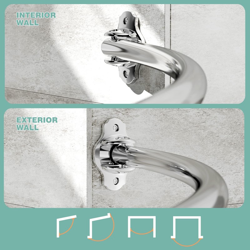 Mcrbeay Adjustable 48-85 in Extra Wide Shower Rods for Bathroom,