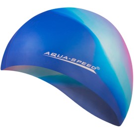 Aqua Speed Swimming Cap for Men, Bathing Cap Multi-Coloured with Storage Bag