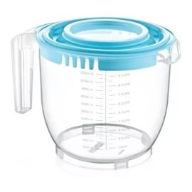 Like Shop Taza Medidora De Plástico Resistente Con Tapa De 2.2 L