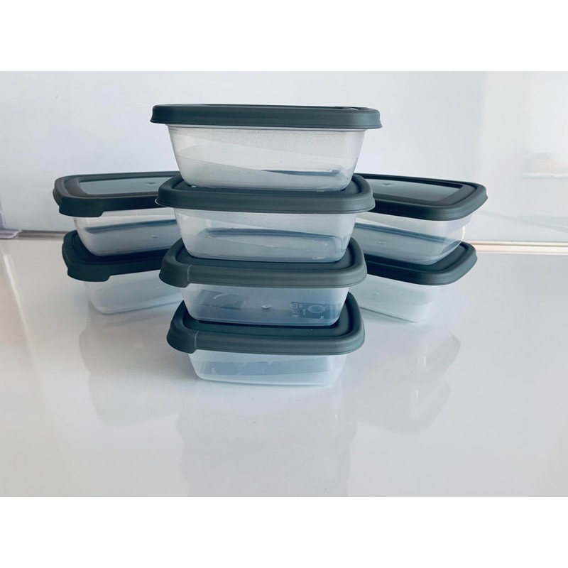 SleekAura 12-Piece Grey Storage Box Set - Airtight Food Containers