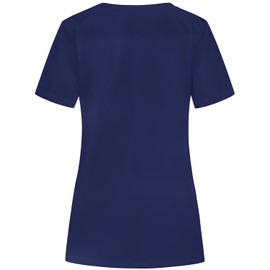 B-well Stella Tunics Women's Care Clothing Women's Slip-On Jacket with Zip Kasaks Elderly Care Women Short Sleeve 4 Pockets, blue