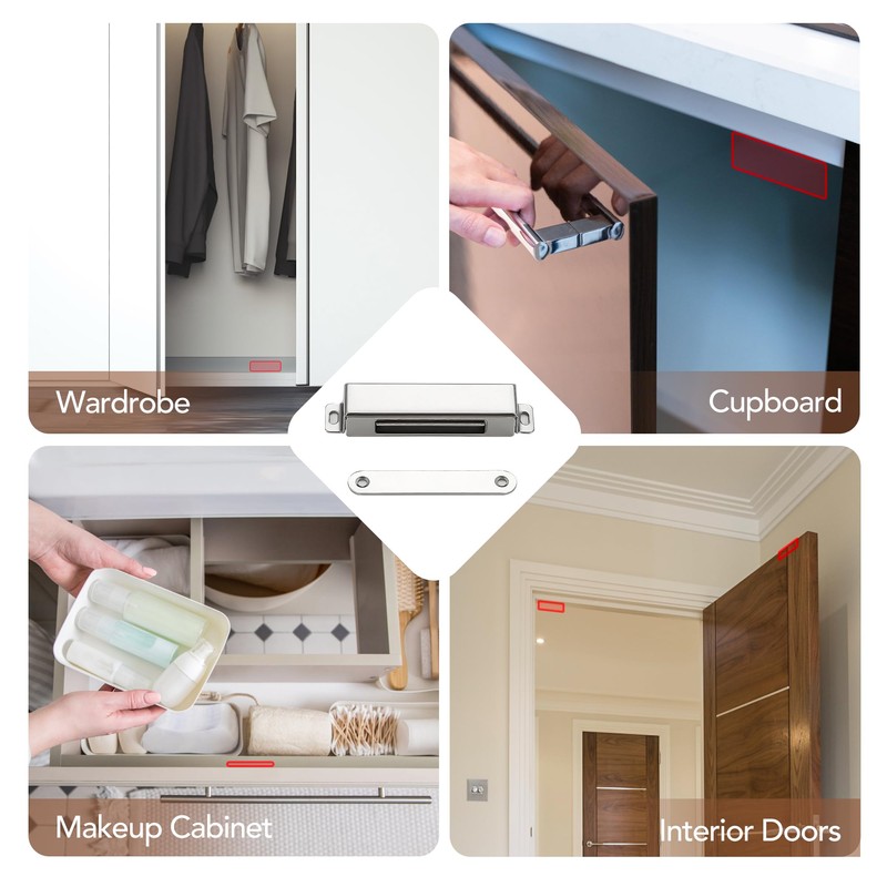Ravinte Cabinet Door Magnets, 90lbs Strong Magnetic Door Catch, Heavy