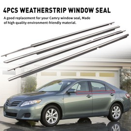 GZYF 4PCS Weatherstrips,Window Moulding Trim Seal Belt Weather Stripping for Toyota Camry 2007 2008 2009 2010 2011,Chrome