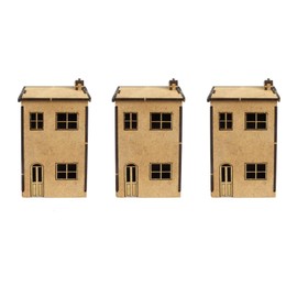 War World Scenics Scratch Aid Buildings – Low Relief Single House Front x 3 – Railway Modelling Realistic Model Laser Cut MDF OO/HO Gauge Scale Diorama Railroad