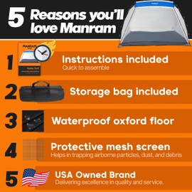 Portable Paint Tent, Large Paint Booth with Built-in Floor, Mesh Screen, Windproof Hooks, and Storage Bag – Ideal for DIY Painting Projects