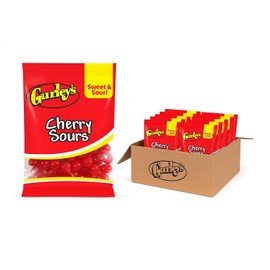 Gurley's Tangy Cherry Sours, Sour Chewy Candy, Bursting with Flavor (Pack of 12)