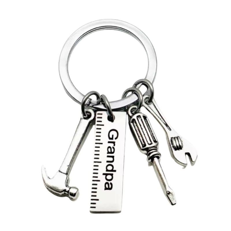 AbileneWu 3 - Pack Stainless Steel Father's Day Keychains -