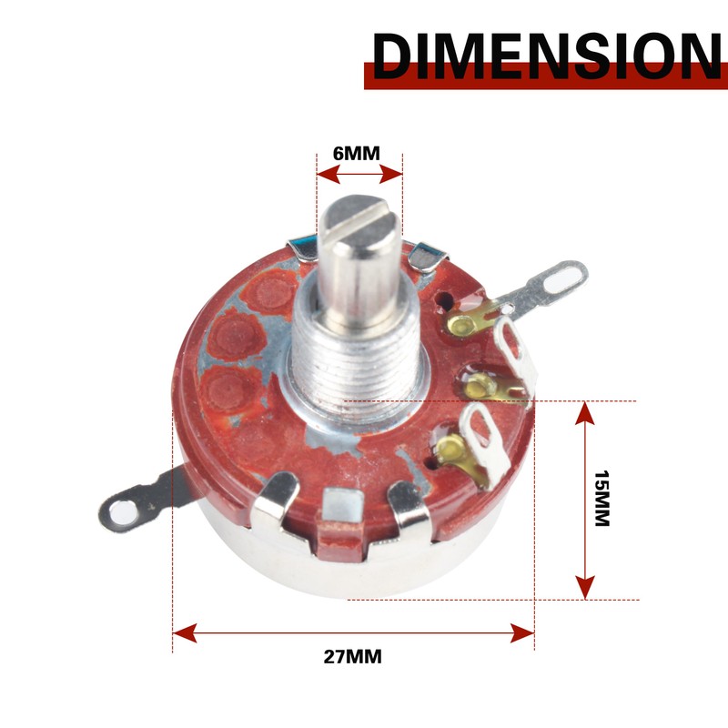 YIDOFENG WTH118-1A 2W 4K7 Ohm,Rotary Carbon Film Linear Taper Potentiometer