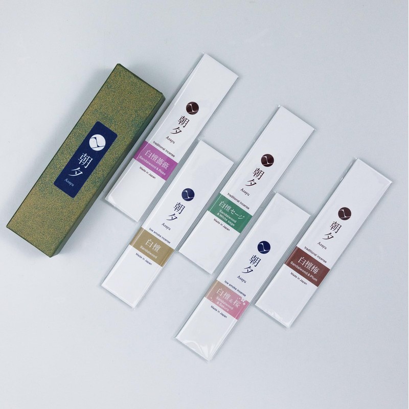 Asayu Japan Natural Incense Sticks Assortment, Set of 5, Made