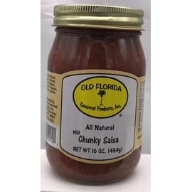 Old Florida Gourmet Salsa Mild Chunky, 16 Ounce - PACK OF 3 in a Gift Box, Red