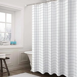 Home Modern Beauty Check Shower Curtain Shower Curtain 200x180 White