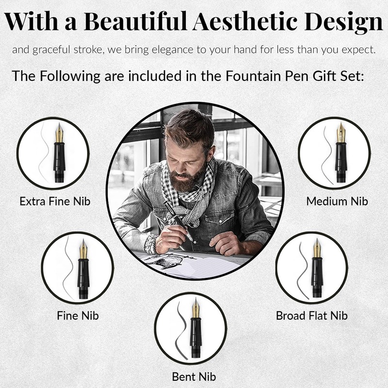 Wordsworth & Black Fountain Pen Gift Set, Includes Ink Bottle,