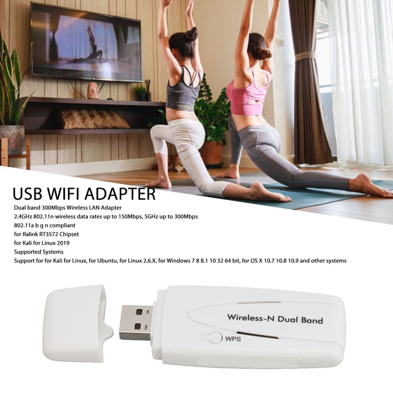 Dual Band Wireless N Adaptor Professional High Speed 300Mbps 2.4G
