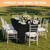 2 Pack 6 Feet Black Spandex Tablecloth for Rectangular Tables,