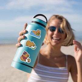 Capybara Stickers for Laptop(100 PCS),Gift for Children Teens Adults Girl Boys,Waterproof Stickers for Water Bottle,Capybara Vinyl Stickers for Scrapbook,Skateboard,Bike,Phone,Dairy