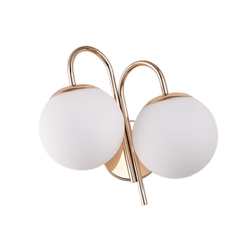 Double Sconce Simple Modern Dual Headed Glass Metal Energy Saving