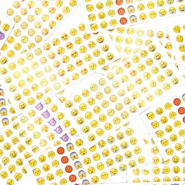 xianshi 24 Sheets Smiley Stickers, Emoji Stickers, Funny Stickers, Children's Malle Small Funny Emotions Reward Emoji Stickers