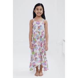 SpongeBob SquarePants Little Girls Square Neck Smocked Cami Maxi Dress Off White 7-8