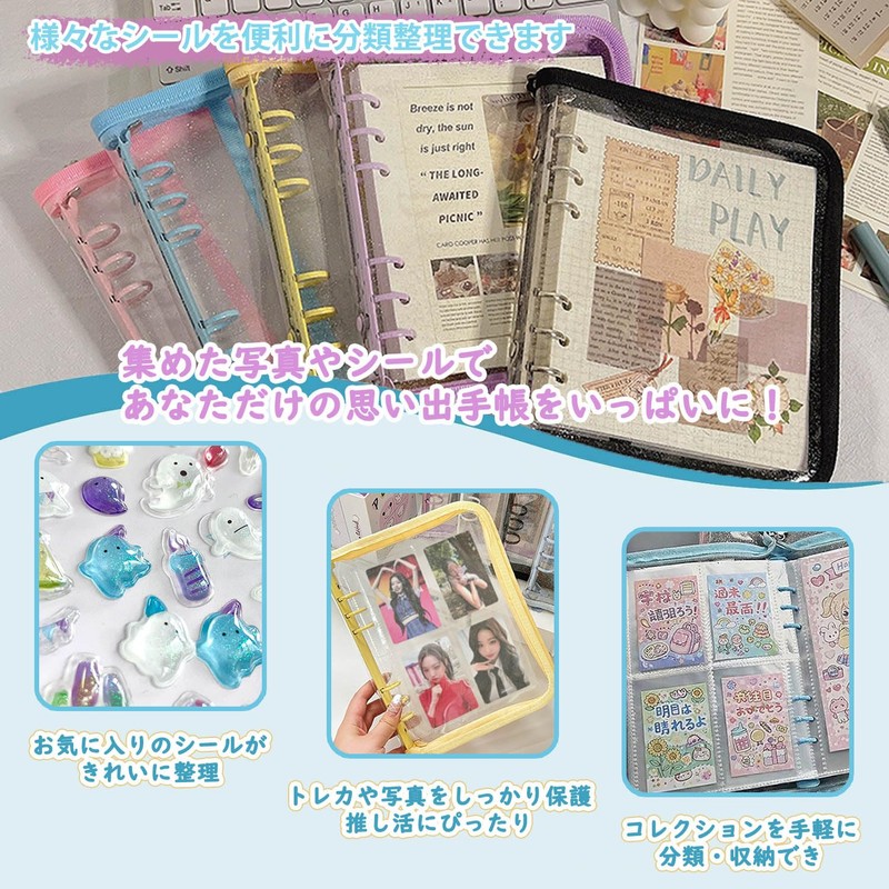 GOSYOBS Sealing Notebook, A5 Large Storage Binder, Transparent, 20 Refills