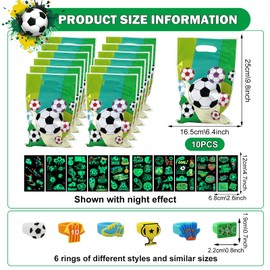 KERANEET Pack of 38 Football Party Bags Children's Football Gift Children's Birthday Football Rings Football Brooches Football Snap Bracelet Football Tattoos for Children Football Party Bag Birthday