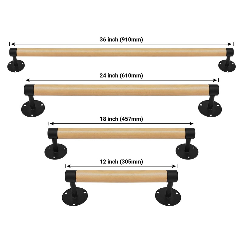Purife 18 inch Real Wood Grab Bar Hand Rails for