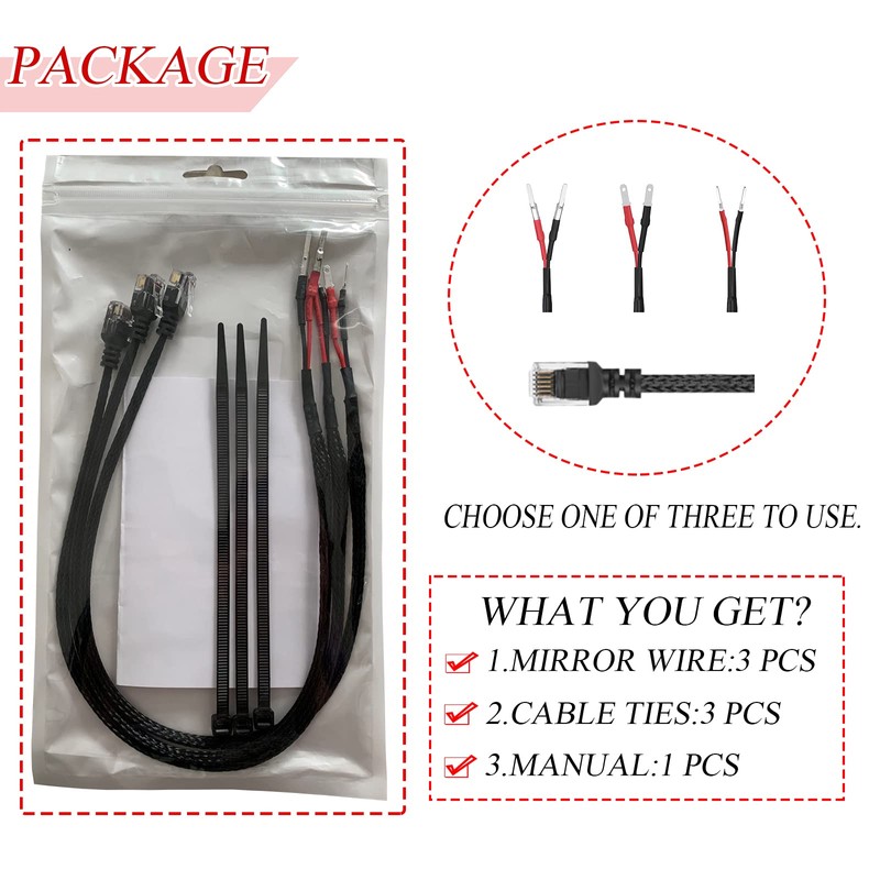 Upgraded Mirror Plug Wire Tap Radar Detector Hardwire Power Cord