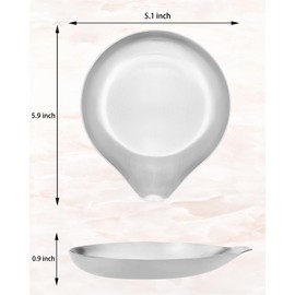 VanlonPro Stainless Steel Spoon Rest, Spatula Ladle Holder, Stainless Steel Utensil Spoon Rest Holder, Brushed Finish, Dishwasher Safe 5.9 x 5.1 Inch (Round Silver 1PC)