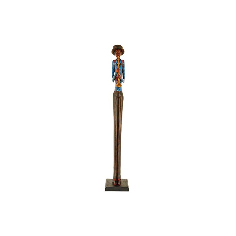 LIH Tall Standing Jazz Band Trumpeter Blue Shirt Figurine Ornament