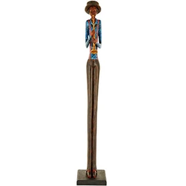 LIH Tall Standing Jazz Band Trumpeter Blue Shirt Figurine Ornament 60cm