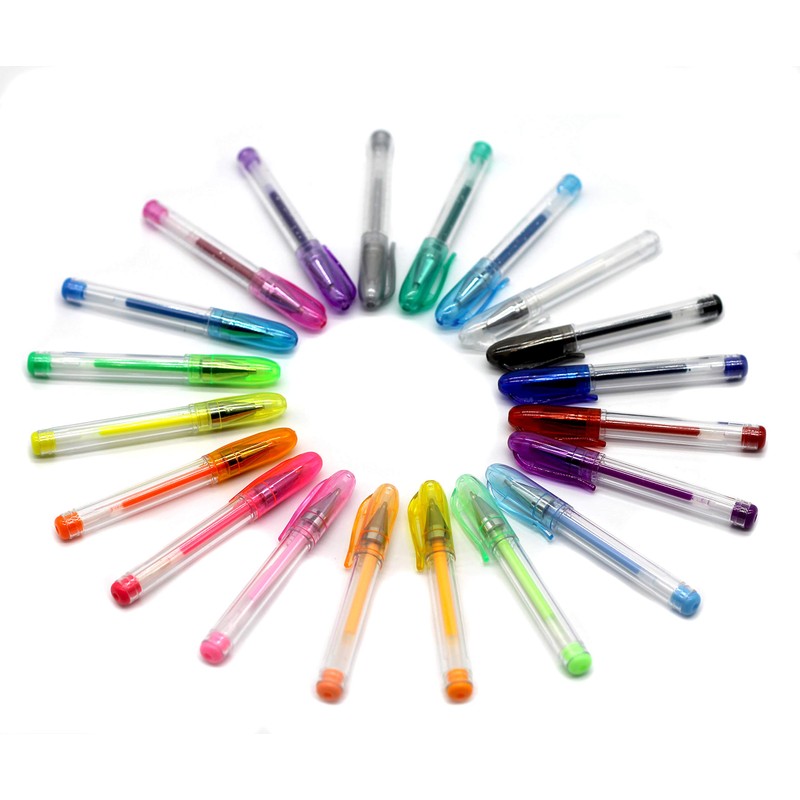 Minago Mini Gel Pens 20 Glitter Colouring Pens for Kids