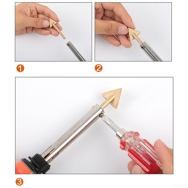 Laroal 3 Pcs Iron Plastic Welder Soldering Iron Tips Replacement