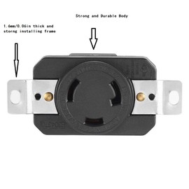 30 Amp Generator Receptacle Industrial Outlet NEMA L5-30R Receptacle Industrial Grade Grounding 125V Flush Mounting Locking Receptacle for Generator Industrial Workshop Factory
