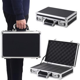 Japard Hard Case, 14" x 9" x 4" Portable Waterproof Hard Laptop Case with Customizable Foam, Weather Shockproof 2 Combination Locks, Ideal for Cameras, Laptops and Drones