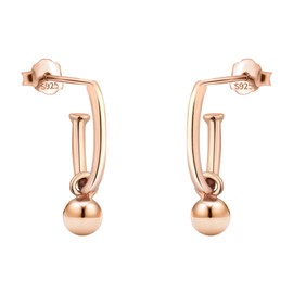 SOFIA MILANI - Women's Earrings 925 Silver - Ball Stud Earrings, Rose Gold