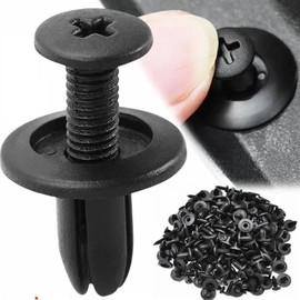 AYMBH Pack of 100pcs 8mm Car Plastic Rivet Clips – Universal Push Fasteners for Bumper, Fender, Door Panels – Durable Auto Clip Set for Toyota, Ford, Nissan, Honda – Interior & Exterior Trim Repair