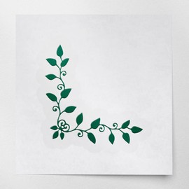 Decal Stickers of Corner Leaf Vine Flourish Silhouette (Green) (Set of 2) Premium Waterproof Vinyl Decal Stickers for Laptop Smartphone Car Dirt Bike Wall Room Mason Jar - ANDstic709803GR