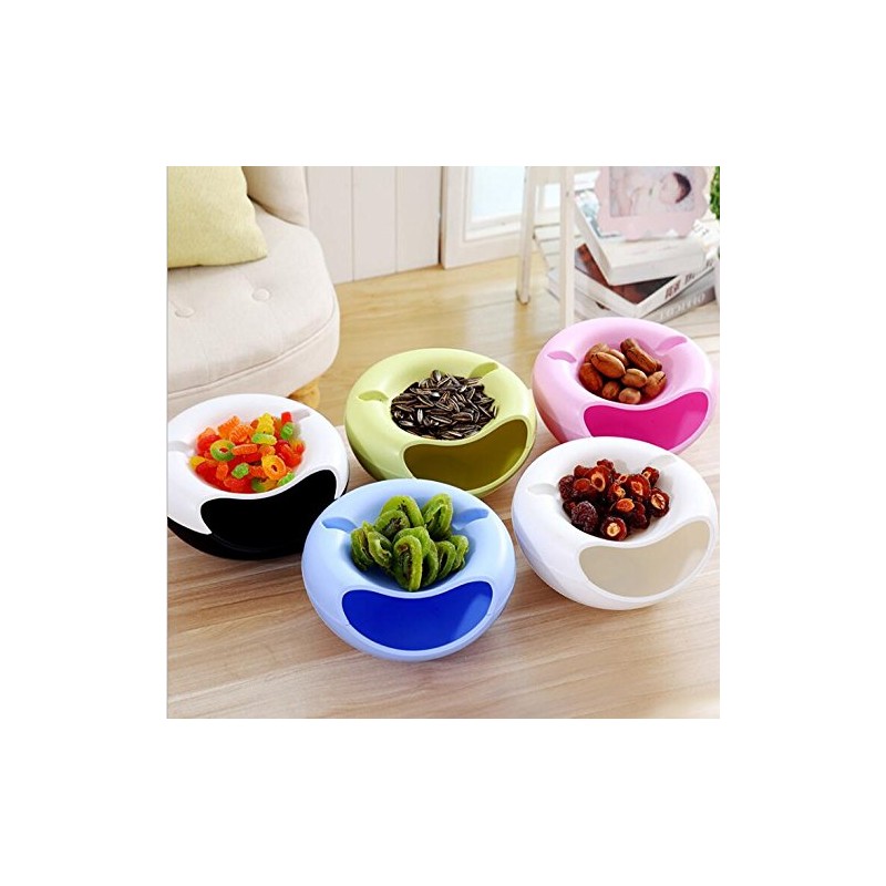 WOIWO Plastic Lazy Person Double Layer Dry Fruit Bowl and