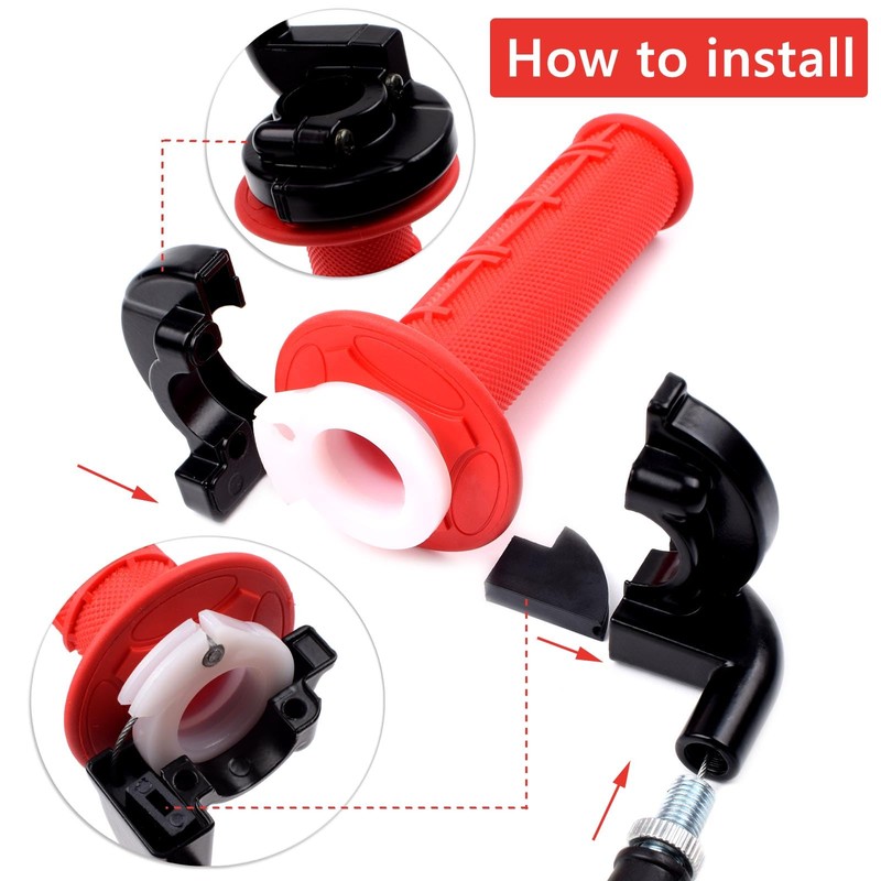 Riyitauto 7/8" 22mm Twist Throttle Accelerator Soft Rubble Handle Grip