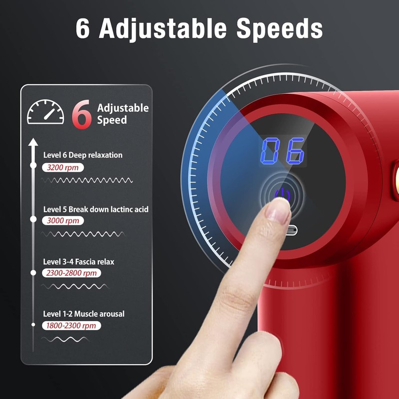Cordless Deep Tissue Mini Massage Gun, Handheld Muscle Massager with