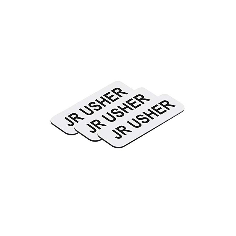 Jr Usher 1 x 3 Name Tag, White (10 Pack)